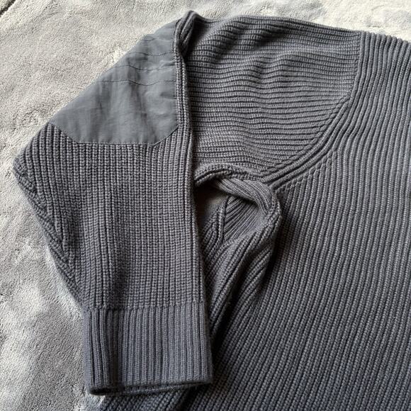 Duluth Trading Co. Mens 3XL Shawl Collar Sweater Rib Knit Pullover Elbow Patches - Picture 5 of 13